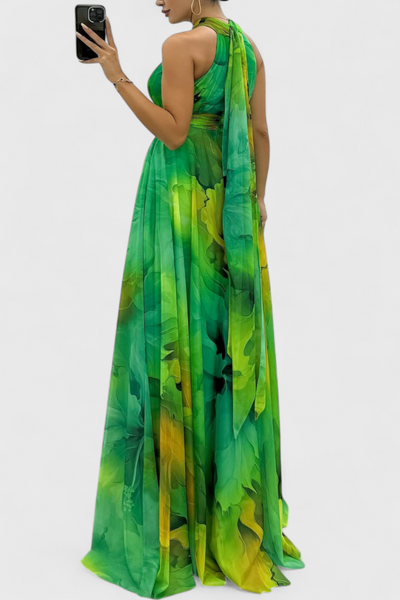 Caprice™ | Robe Maxi en Gaze à Imprimé Floral