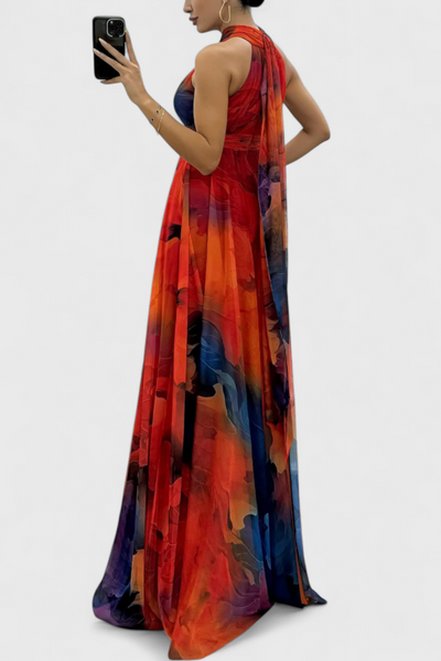 Caprice™ | Robe Maxi en Gaze à Imprimé Floral