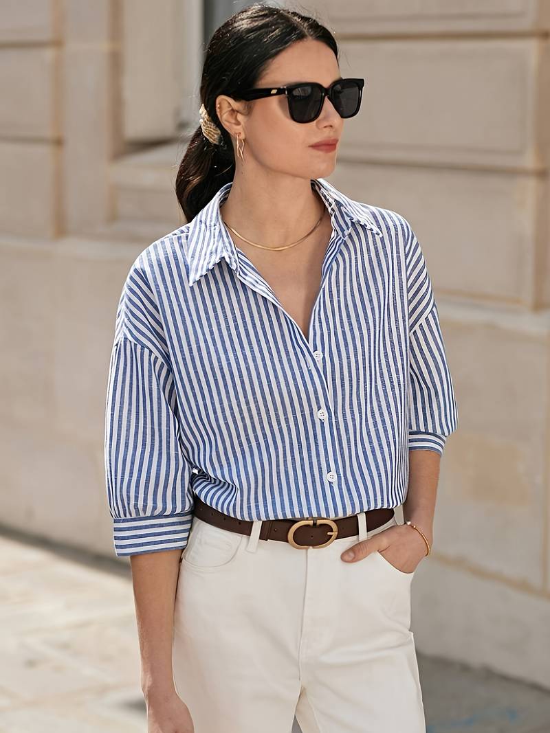 Carla™ | Blouse Rayée Chic