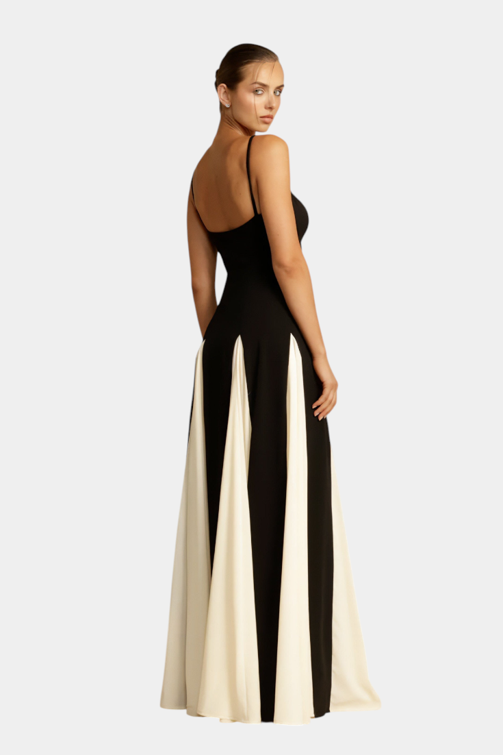 Catalina™ | Robe Longue Maxi Bicolore à Bretelles Fines