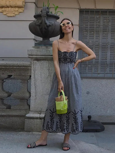 Clara™ | Robe À Carreaux Chic