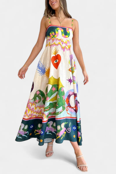 Clara™ | Robe Midi Imprimée en Mélange