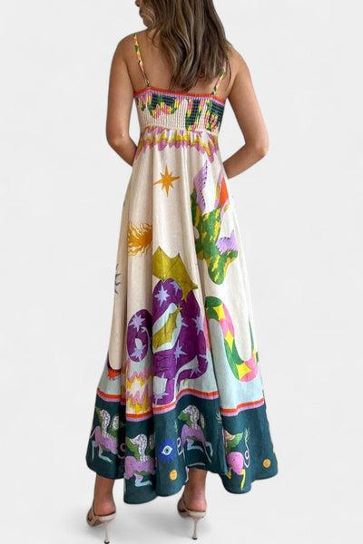 Clara™ | Robe Midi Imprimée en Mélange