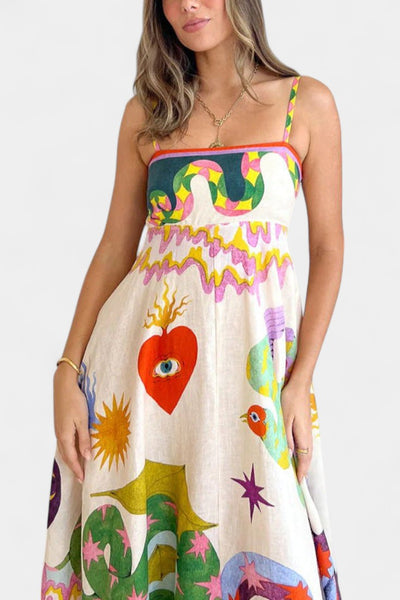 Clara™ | Robe Midi Imprimée en Mélange