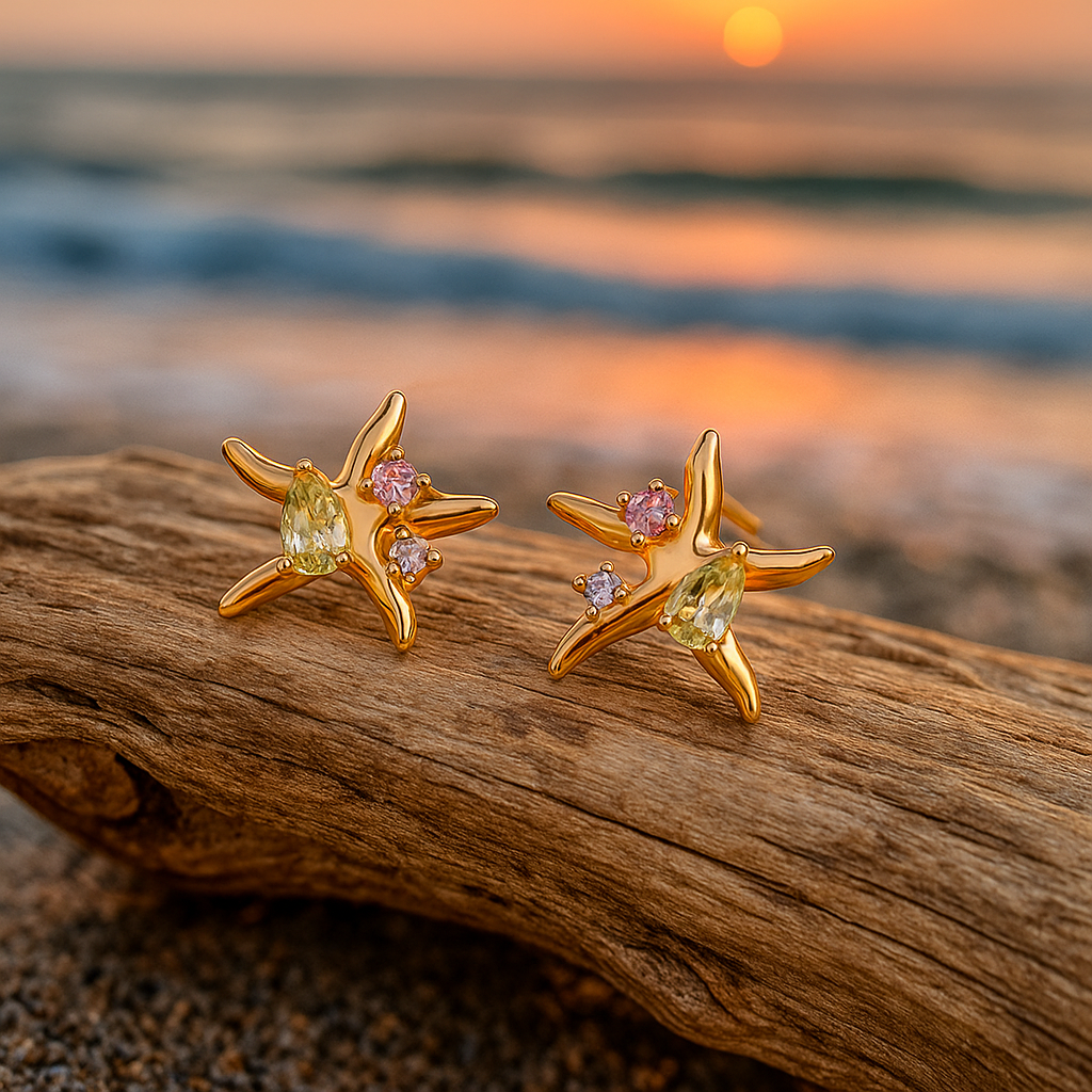 Coralie™ | Boucles D'Oreilles Pendantes Étoile de Mer