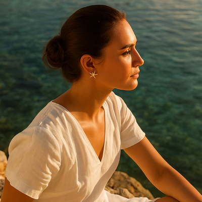 Coralie™ | Boucles D'Oreilles Pendantes Étoile de Mer