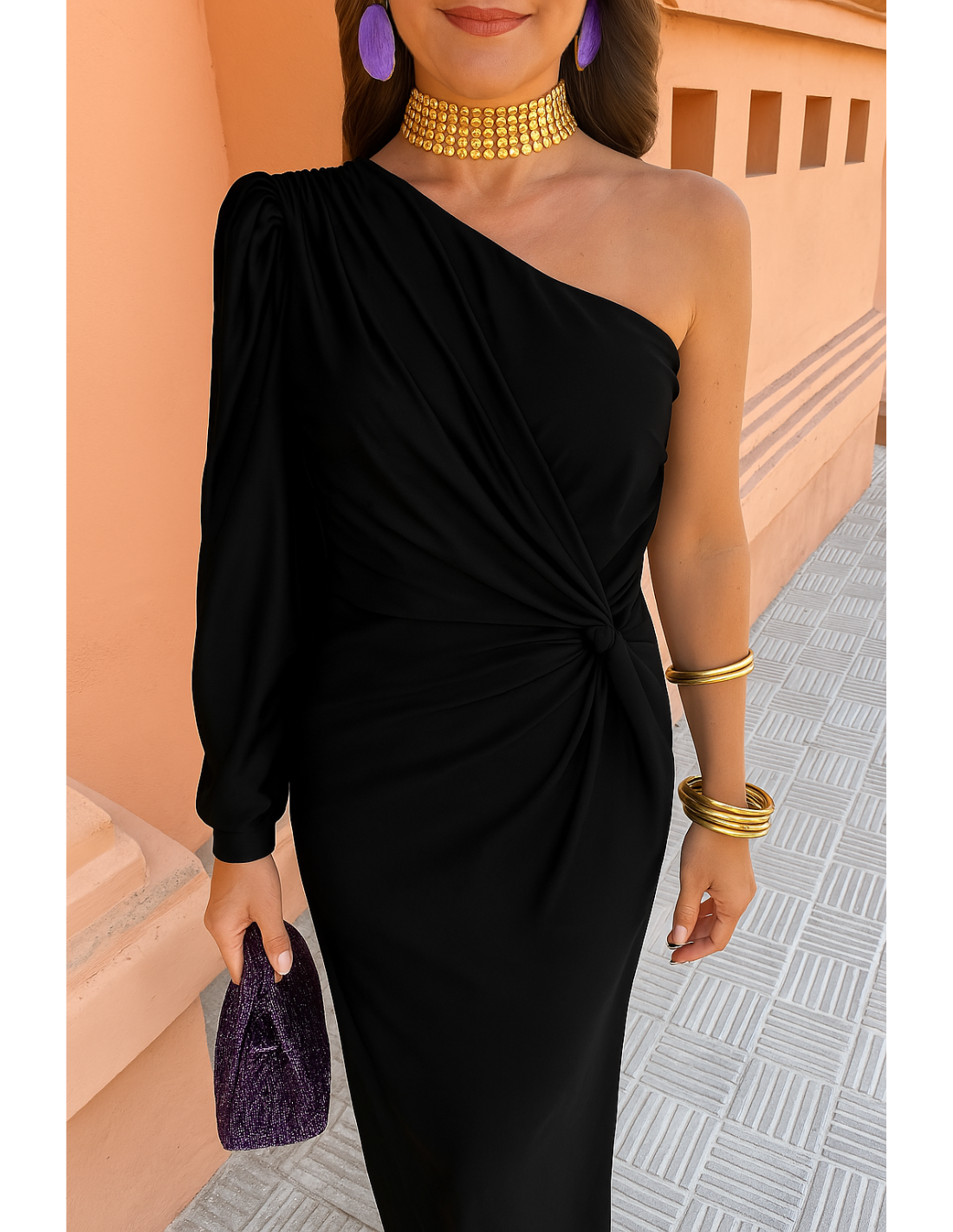 Variant image for Alaysia™ | Robe Longue Femme Noire Été.-13