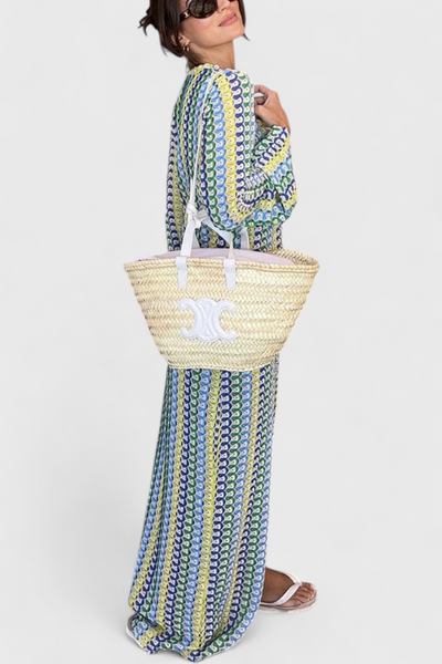 Crisanta™ | Robe Longue Imprimée à Ondes Multicolores