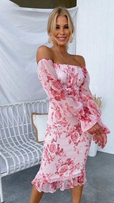 Dahlia™ | Robe Midi Fleurie