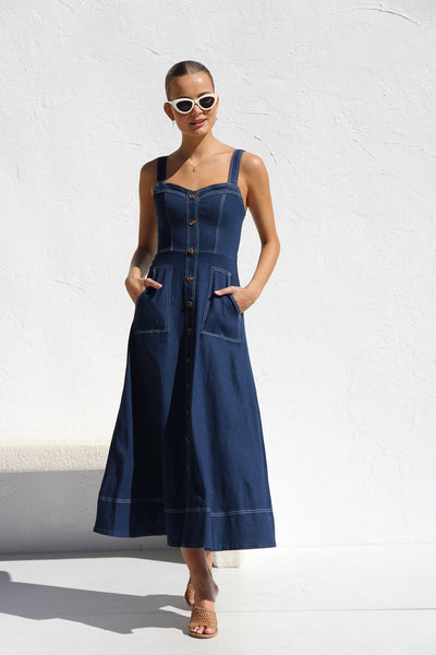 Danielle™ | Robe en Denim Indigo