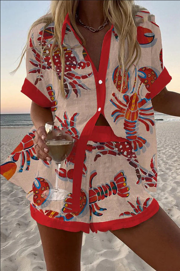 Daphira™ | Ensemble Court Imprimé Homard