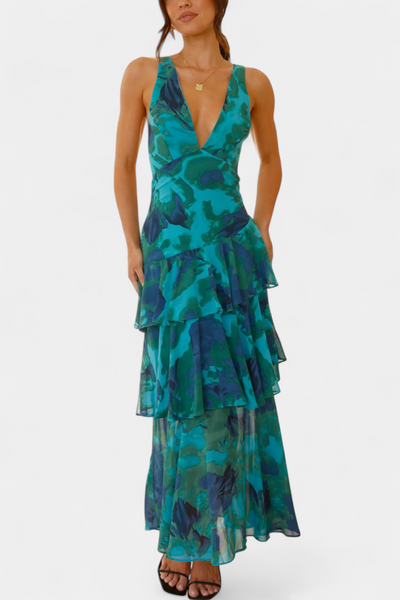 Domenica™ | Robe Longue en Gaze avec Décolleté en V