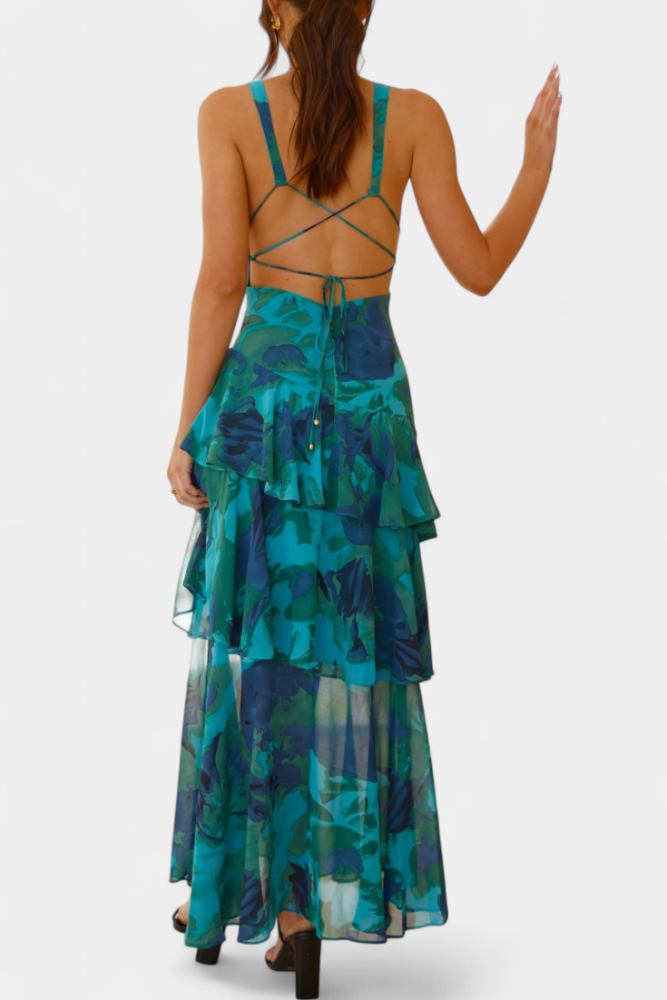 Domenica™ | Robe Longue en Gaze avec Décolleté en V