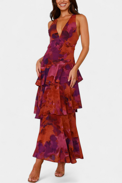 Domenica™ | Robe Longue en Gaze avec Décolleté en V
