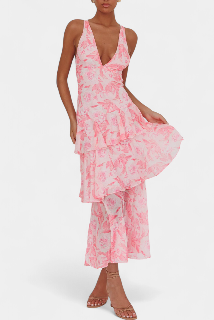 Domenica™ | Robe Longue en Gaze avec Décolleté en V