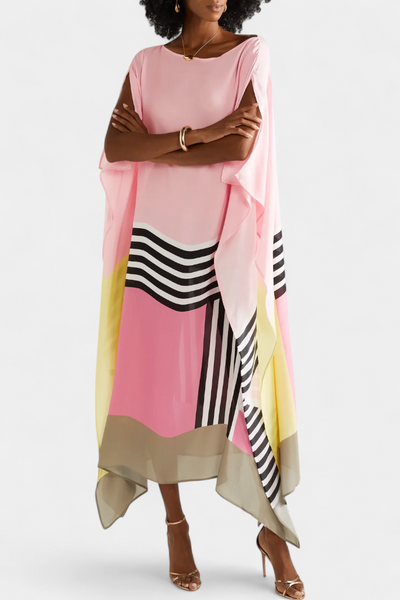 Elenora™ | Caftan Imprimé Géométrique en Mesh