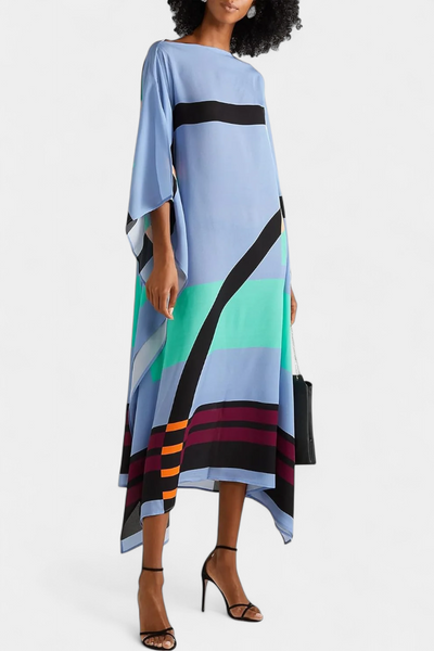 Elenora™ | Caftan Imprimé Géométrique en Mesh