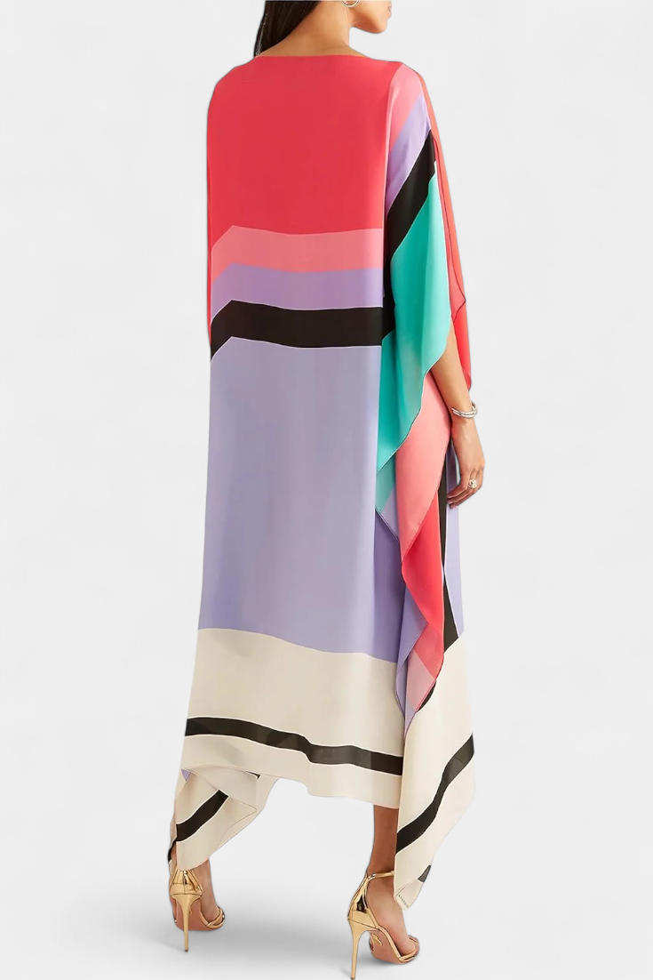 Elenora™ | Caftan Imprimé Géométrique en Mesh