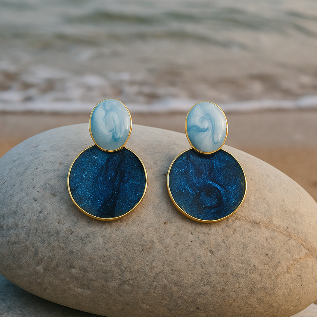 Eliara™ | Boucles D'Oreilles Pendantes Or Ciel et Fondale