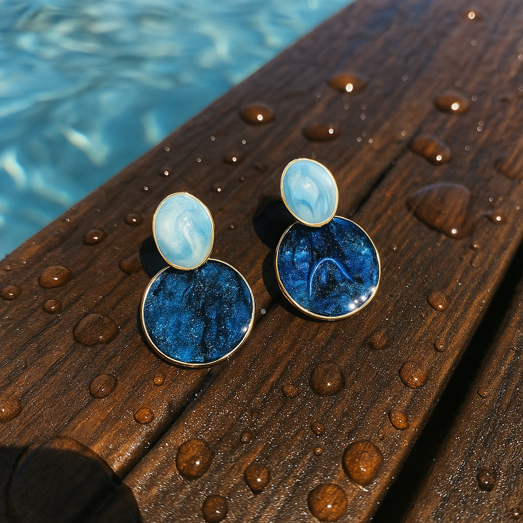 Eliara™ | Boucles D'Oreilles Pendantes Or Ciel et Fondale