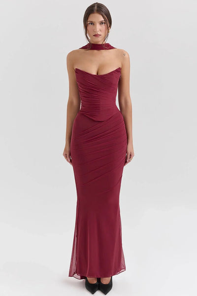 Evelina™ | Robe LongueBordeaux Fluide
