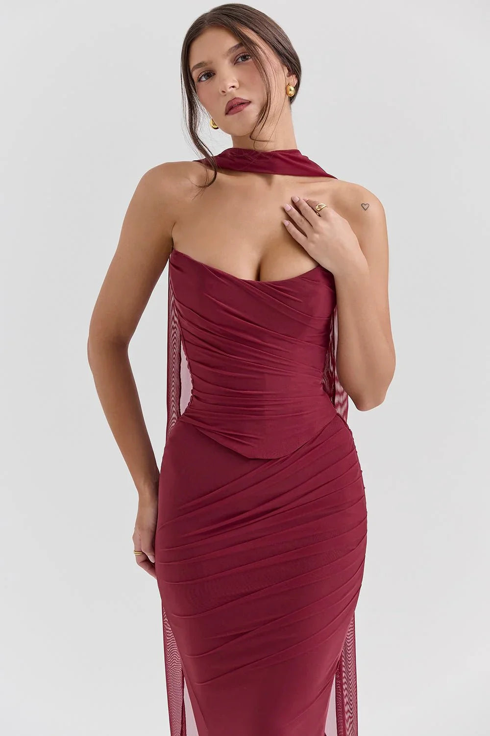 Evelina™ | Robe LongueBordeaux Fluide