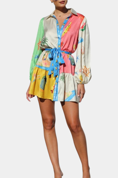 Fallon™ | Robe Mini Imprimée Multicolore