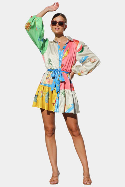 Fallon™ | Robe Mini Imprimée Multicolore