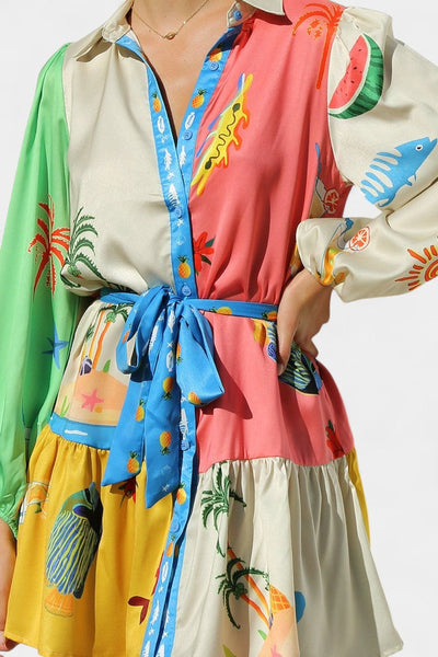 Fallon™ | Robe Mini Imprimée Multicolore