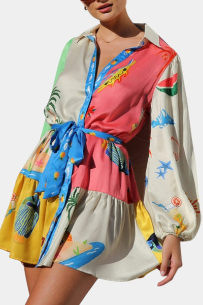 Fallon™ | Robe Mini Imprimée Multicolore