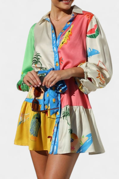 Fallon™ | Robe Mini Imprimée Multicolore