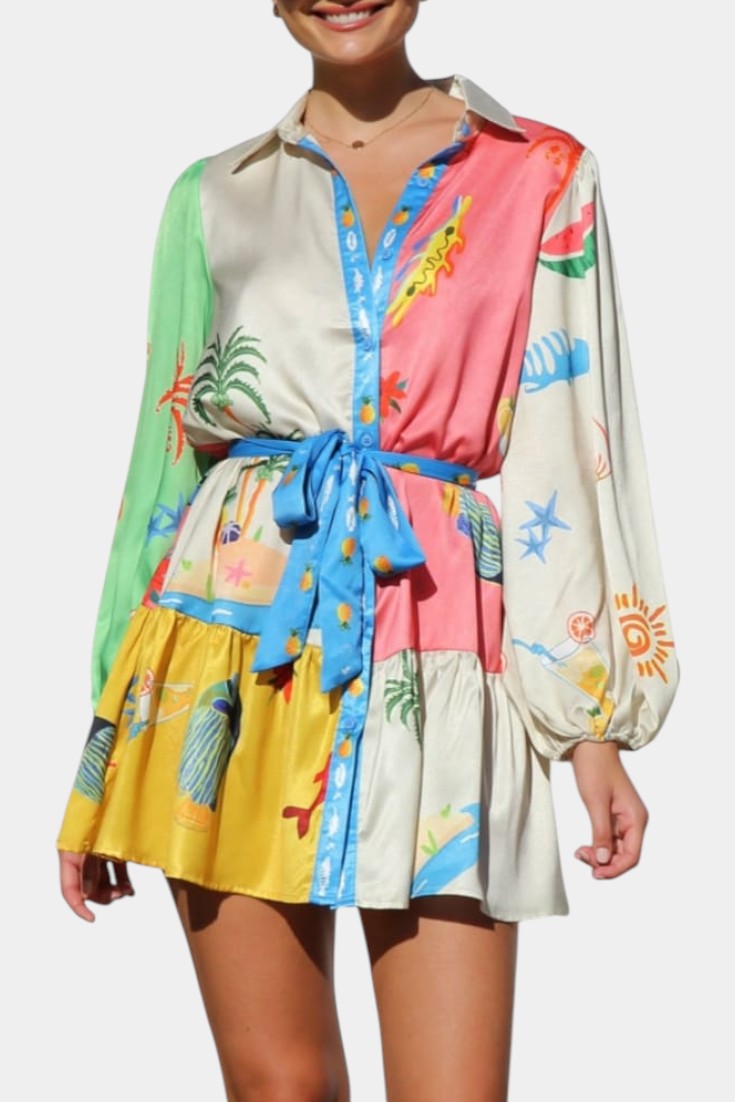 Fallon™ | Robe Mini Imprimée Multicolore