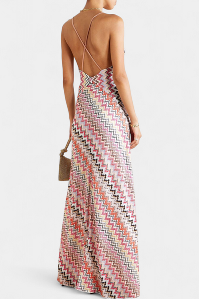 Francia™ | Robe Longue Multicolore à Décolleté Profond