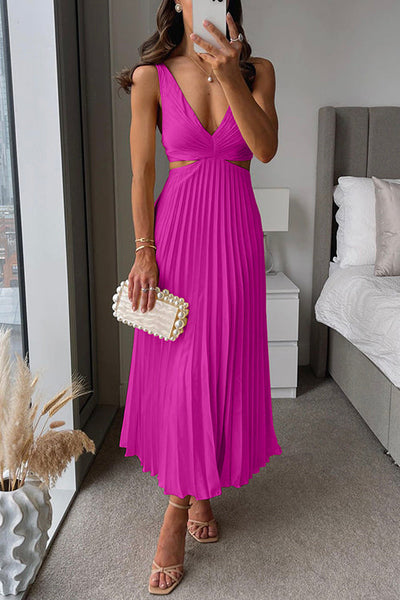 Allanah™ | Robe Longue Plissée à Découpe