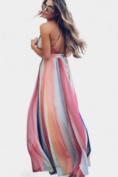 Gretchen™ | Robe Maxi Rayée Multicolore