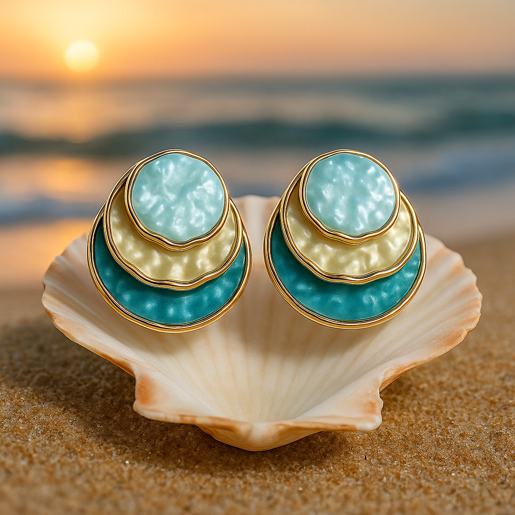 Gwen™ | Boucles D'oreilles Artisanal Peintes À La Main