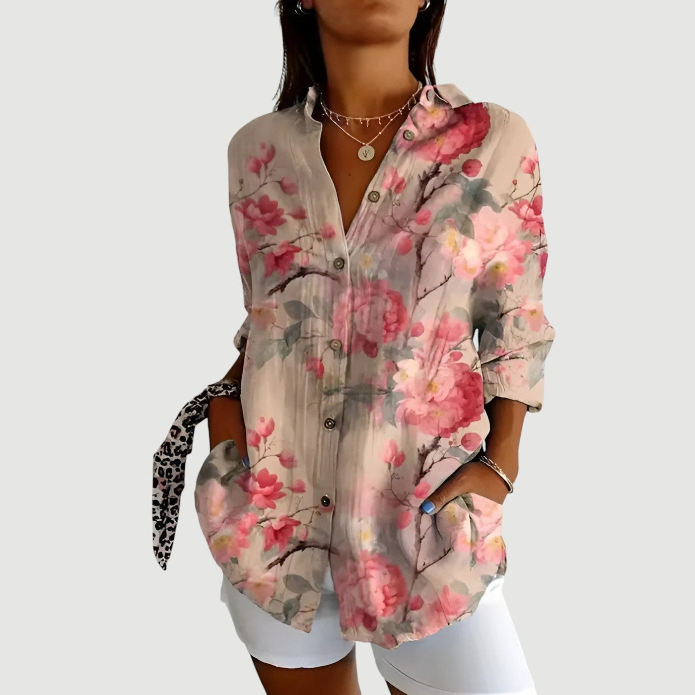 Iris™ | Blouse Femme Chic à Motif Géométrique.