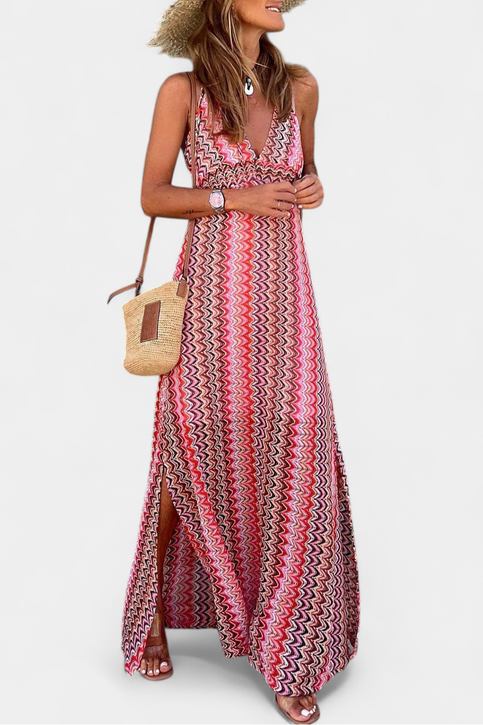 Jeni™ | Robe Longue Bohème Imprimé Tribal Halter