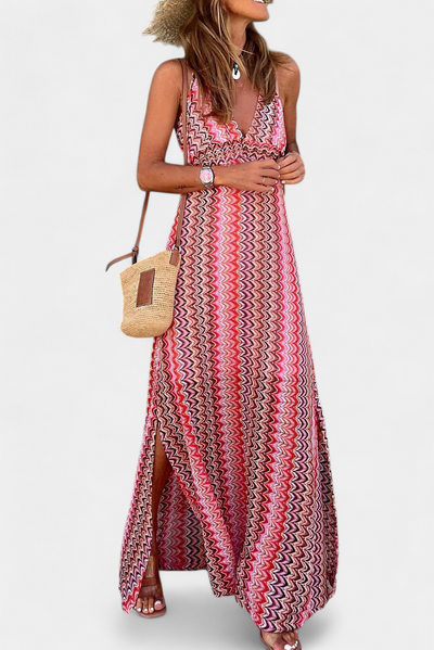 Jeni™ | Robe Longue Bohème Imprimé Tribal Halter