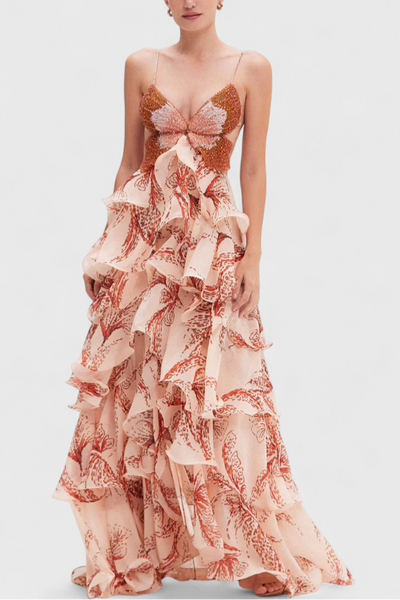 Juliette™ | Robe à Volants et Décolleté Bijou.