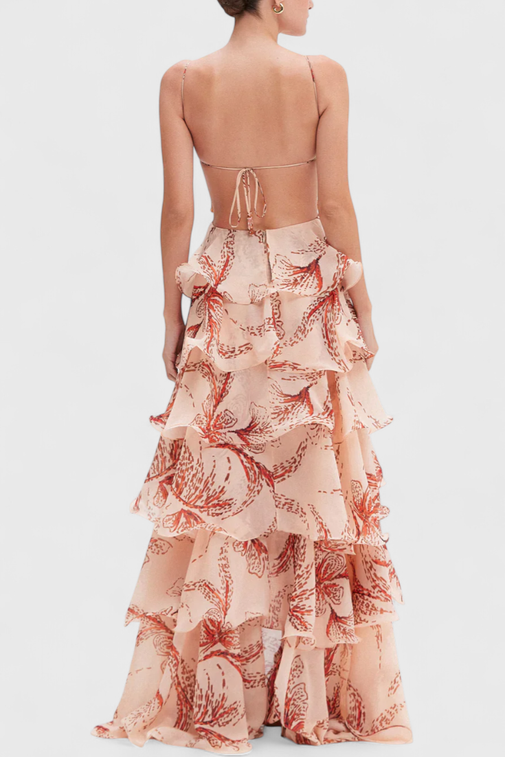 Juliette™ | Robe à Volants et Décolleté Bijou.