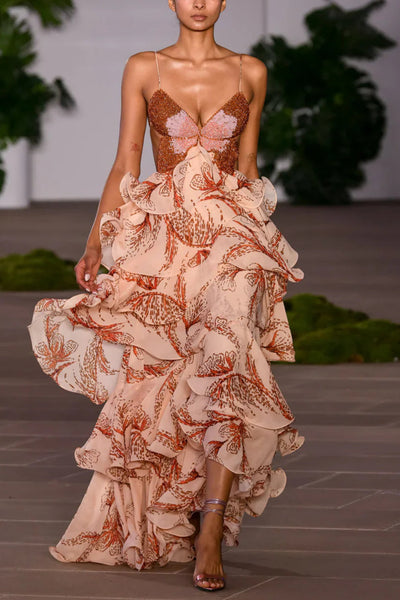 Juliette™ | Robe à Volants et Décolleté Bijou.