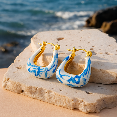 Kaïra™ | Boucles D'Oreilles Vagues Dorées
