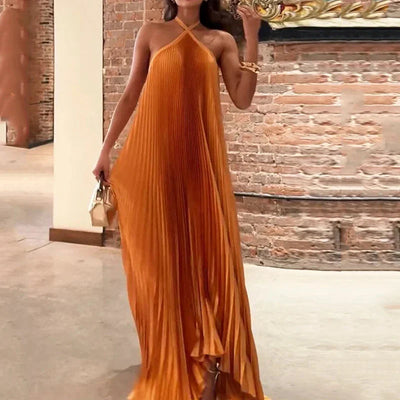 Kyla™ | Robe Longue Plissée Halter Été