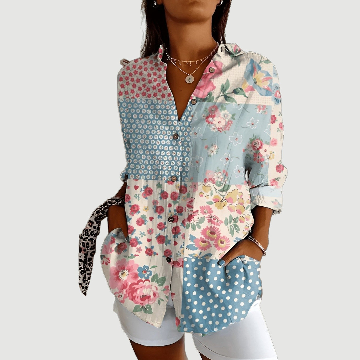Liviane™ | Blouse Femme à Motif Géométrique.