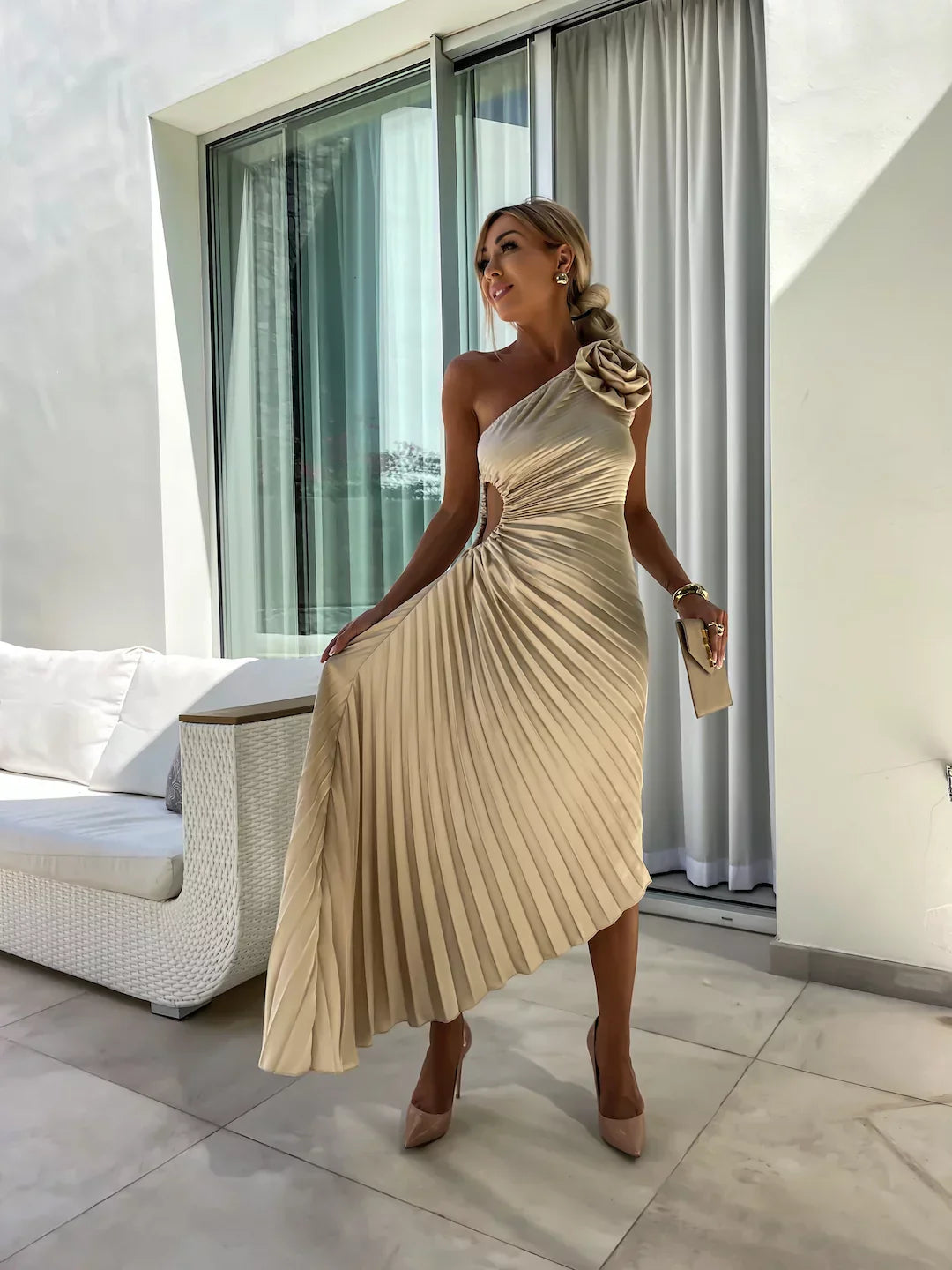 Lizbeth™ | Robe Épaules Dénudées à Fleurs
