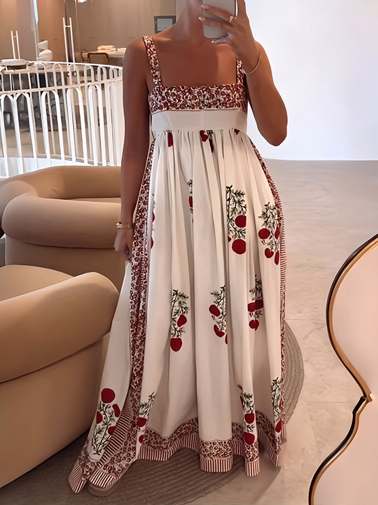 Lyla™ | Robe Longue Fleurie Été à Bretelles Spaghetti