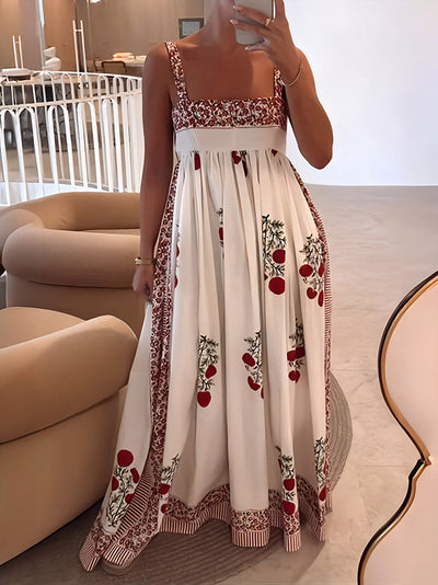 Lyla™ | Robe Longue Fleurie Été à Bretelles Spaghetti