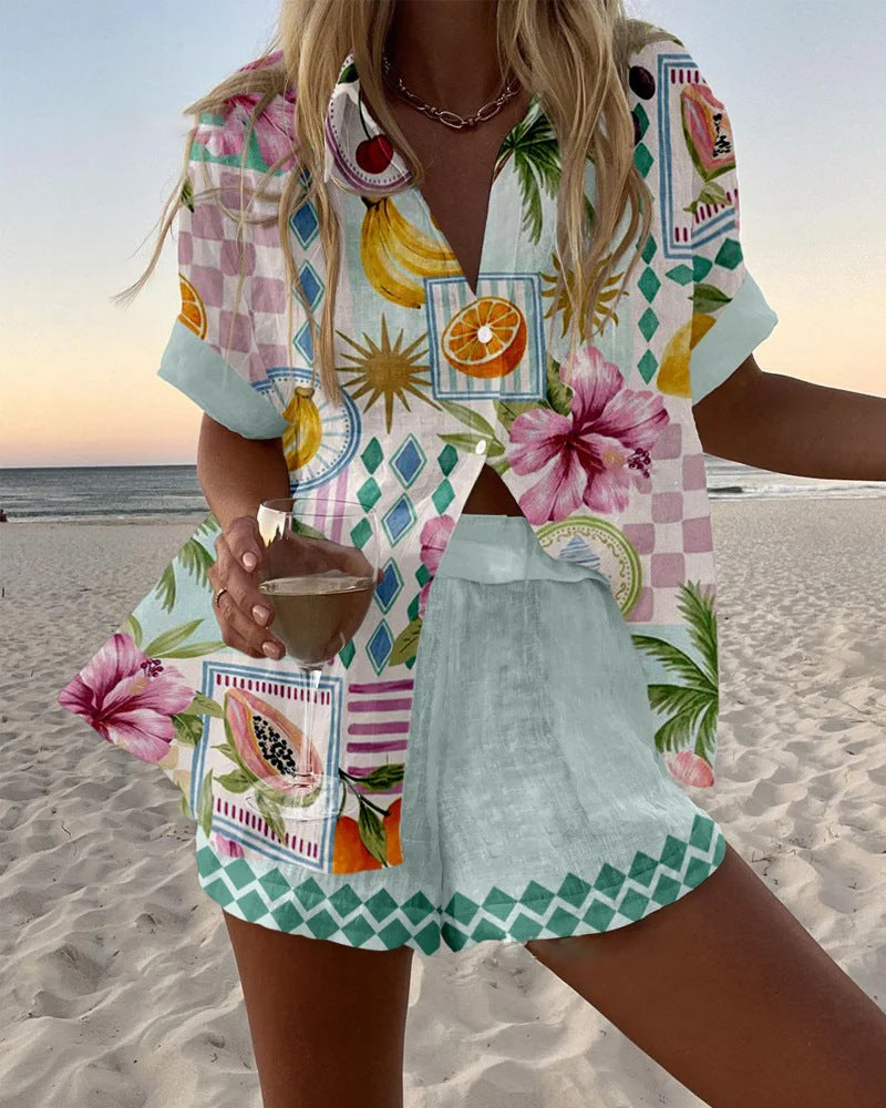 Maevin™ | Ensemble Femme Chic Imprimé Fruits