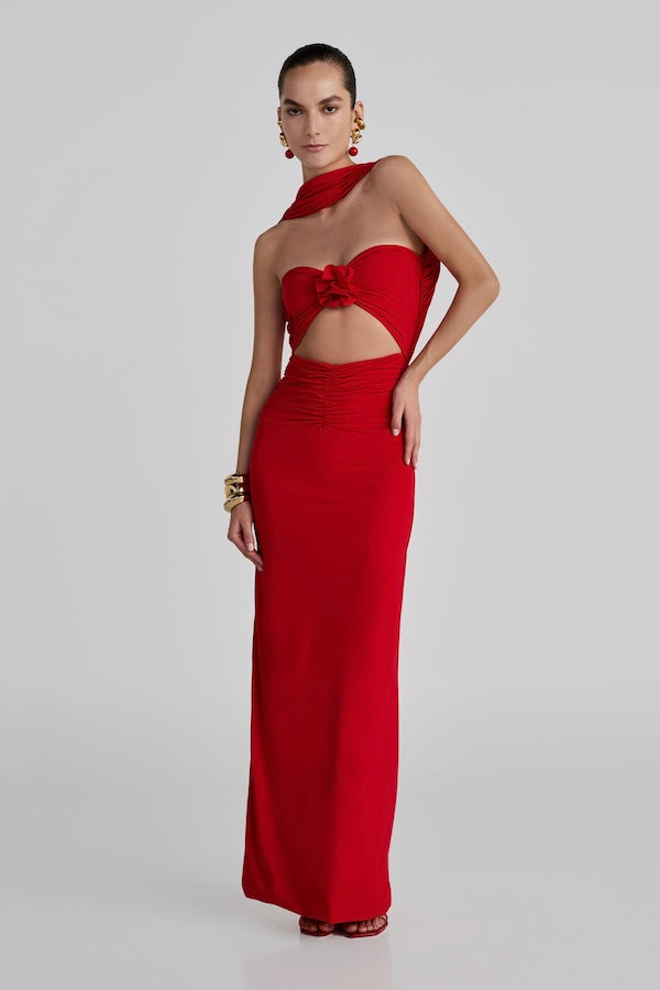 Margo™ | Robe Longue Maxi Mullet Rouge